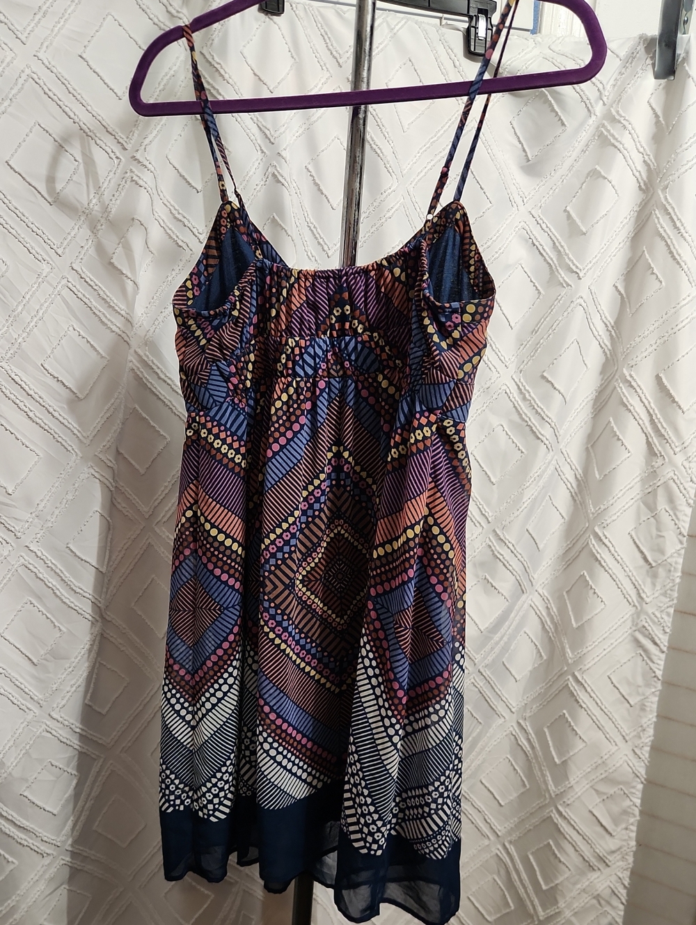 *American Eagle Outfitters Navy Geometric V‑Neck Midi Dress Pit 18 Follow Me! - Picture 4 of 4